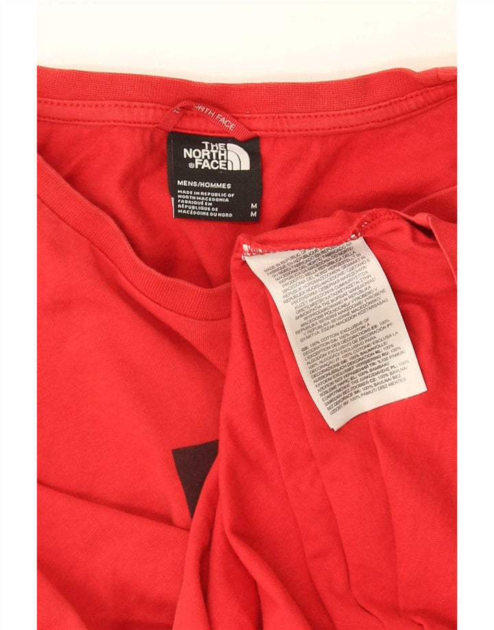Męski T-shirt z grafiką The North Face, bawełniany, średni czerwony