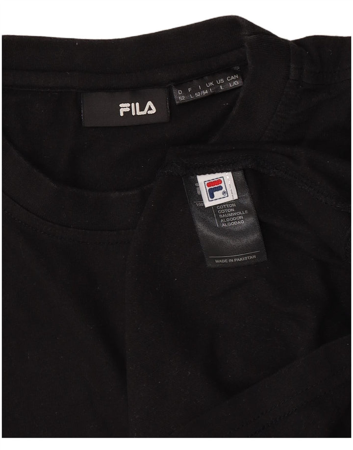 T-shirt męski Fila, duży, czarny, bawełniany