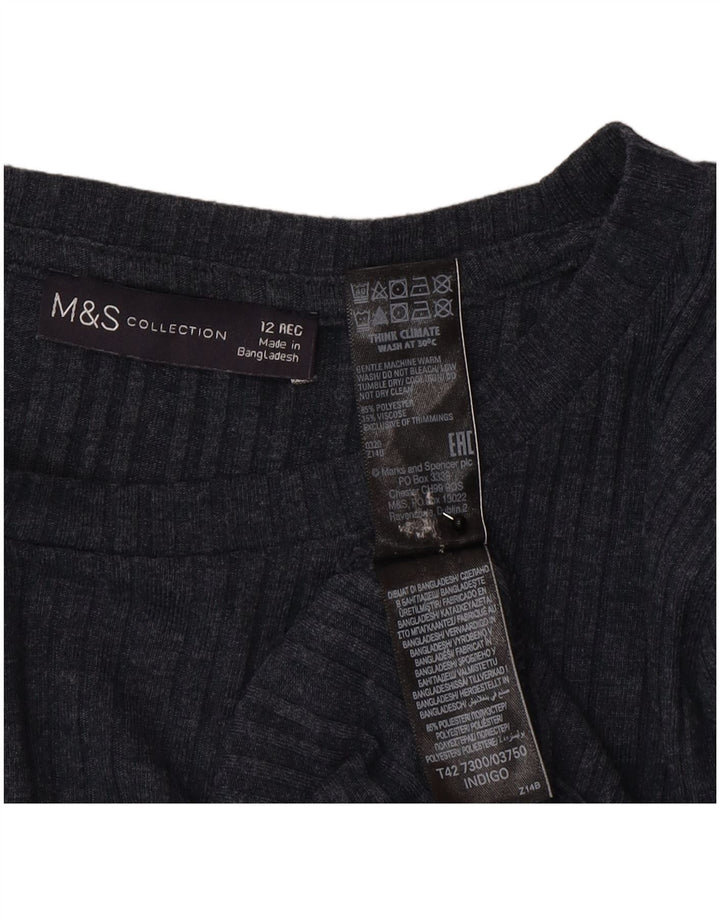 Marks & Spencer Damska sukienka sweterkowa UK 12, średni granatowy poliester