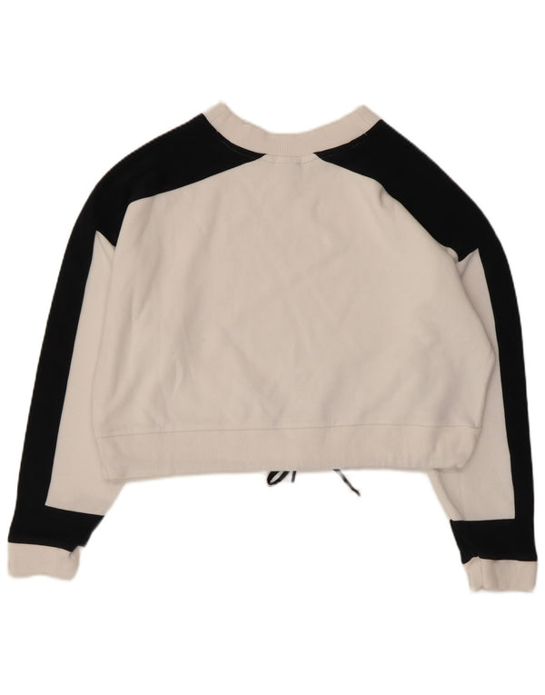 Damska bluza Puma Crop Graphic Jumper UK 14 Średni biały blok kolorów