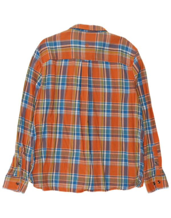 Koszula flanelowa męska Fat Face XL, bawełniana w pomarańczową kratkę