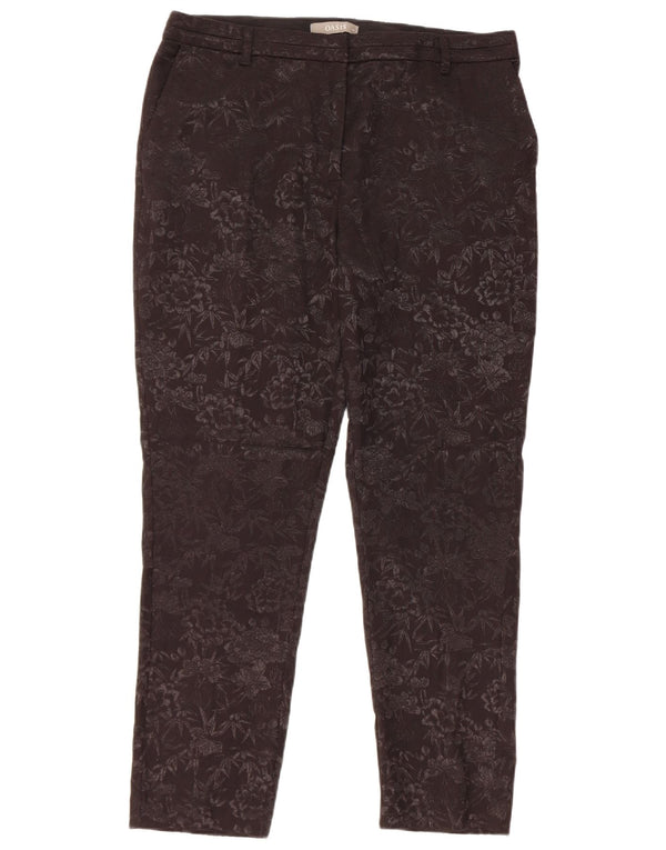 Spodnie damskie Oasis Slim Chino UK 14 Large W34 L27 Czarna bawełniana w kwiaty