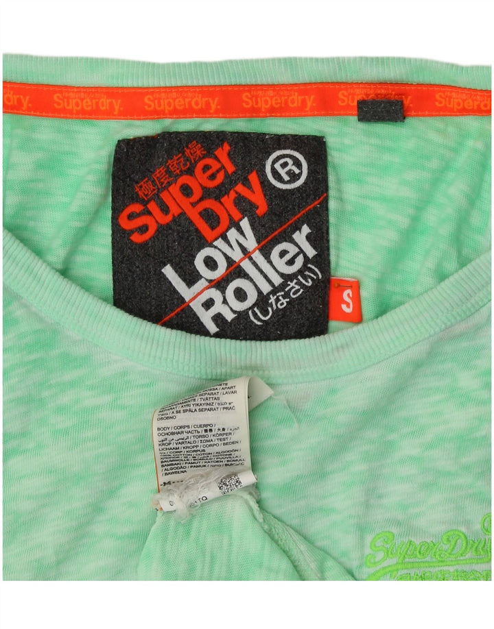 SUPERDRY Męski top z kamizelką, mały, zielony, bawełniany