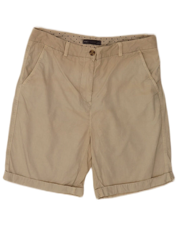 Marks & Spencer Damskie spodenki Chino UK 12 Medium W32 Beżowa bawełna