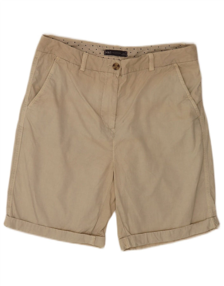 Marks & Spencer Damskie spodenki Chino UK 12 Medium W32 Beżowa bawełna