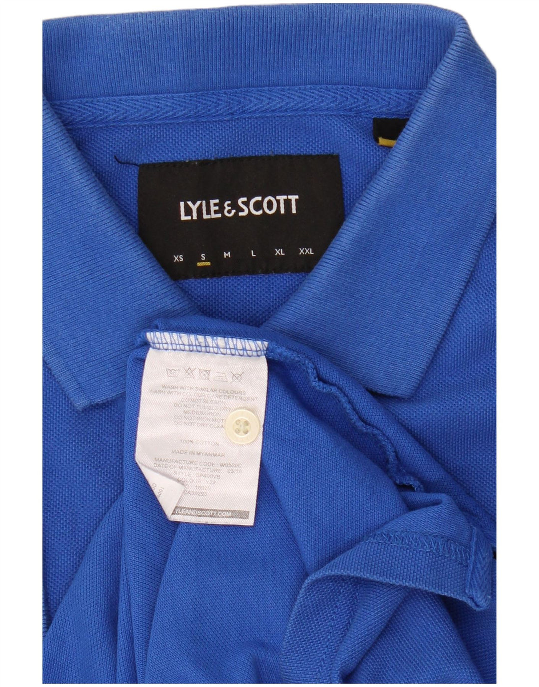 Męska koszulka polo Lyle & Scott, mała, niebieska, bawełniana