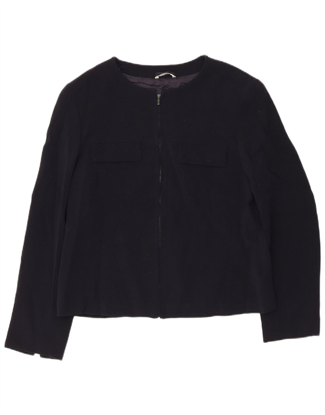 Damska marynarka Max Mara UK 16, duża, granatowa, z dziewiczej wełny