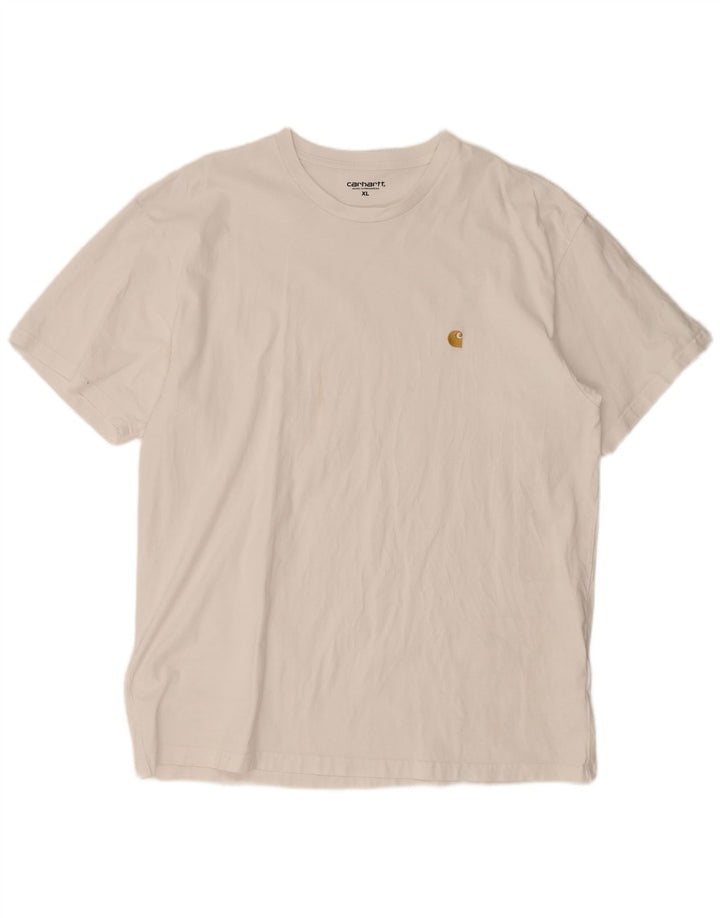 T-shirt męski Carhartt, top XL, biała bawełna
