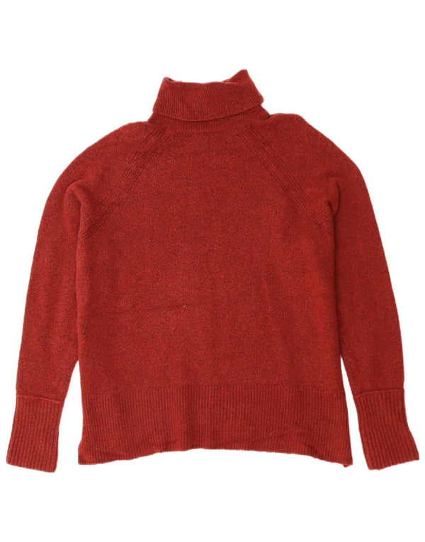 Damski sweter J. Crew z wywijanym dekoltem, UK 14, średni bordowy nylon
