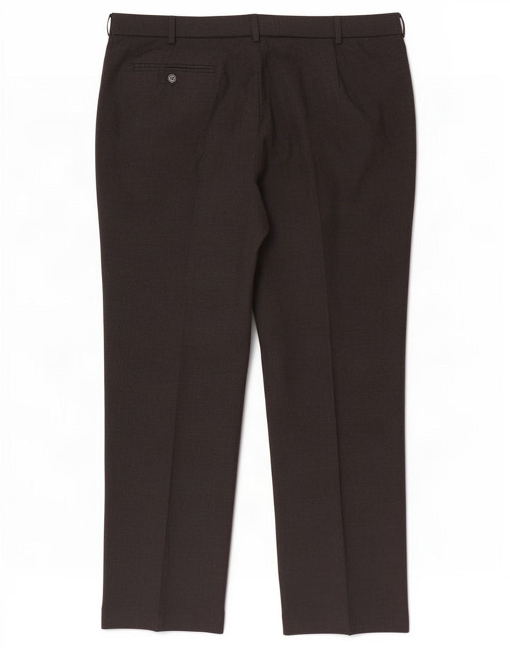 Marks & Spencer Męskie proste spodnie garniturowe W42 L33 Czarny poliester