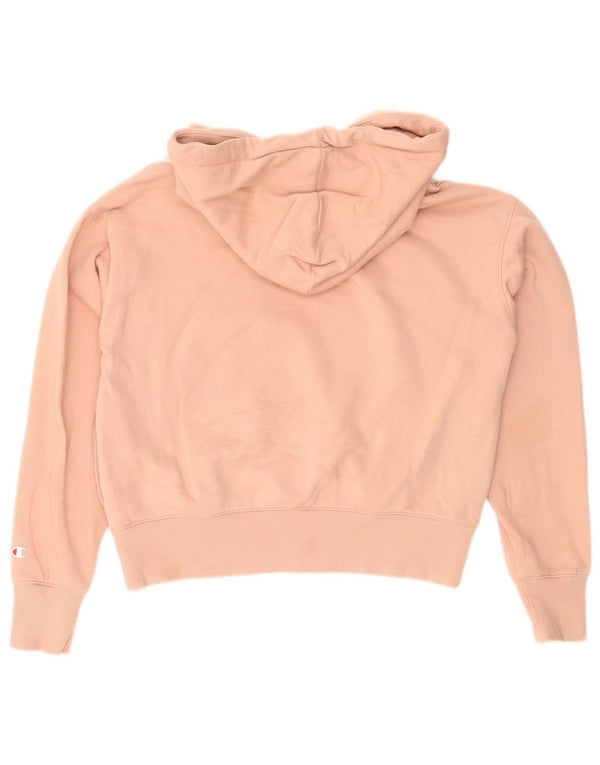 Champion Womens Oversized Crop Graphic Hoodie Jumper UK 10 Small Pink
