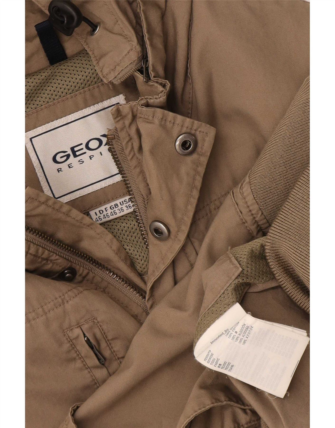 Męska kurtka z kapturem Geox UK 36 Small, beżowa, bawełniana