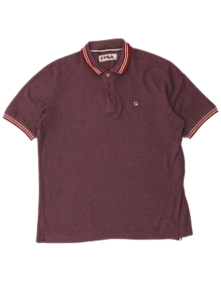 Męska koszulka polo Fila IT 56 2XL Burgundowy poliester