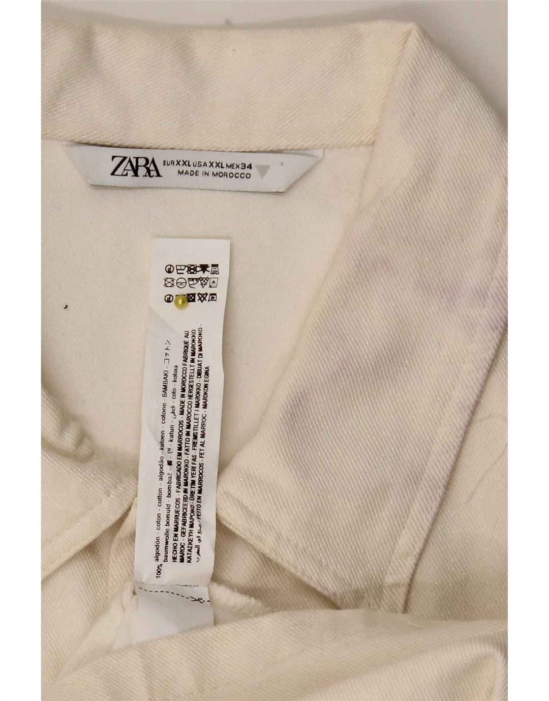 Damski kombinezon jeansowy Zara UK 20 2XL Biała bawełna