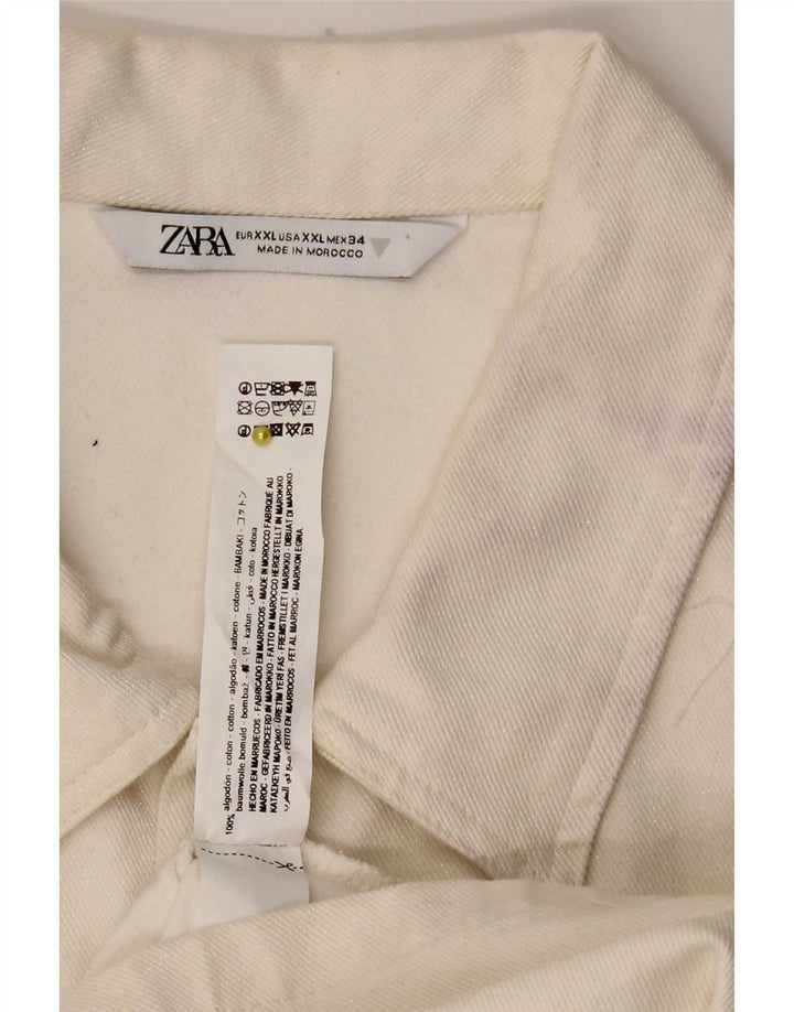 Damski kombinezon jeansowy Zara UK 20 2XL Biała bawełna