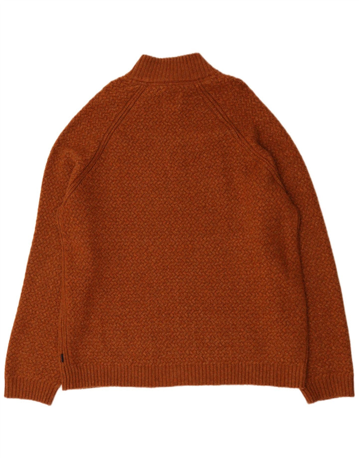 Męski sweter z zamkiem błyskawicznym Fat Face 3XL Brązowy Chevron