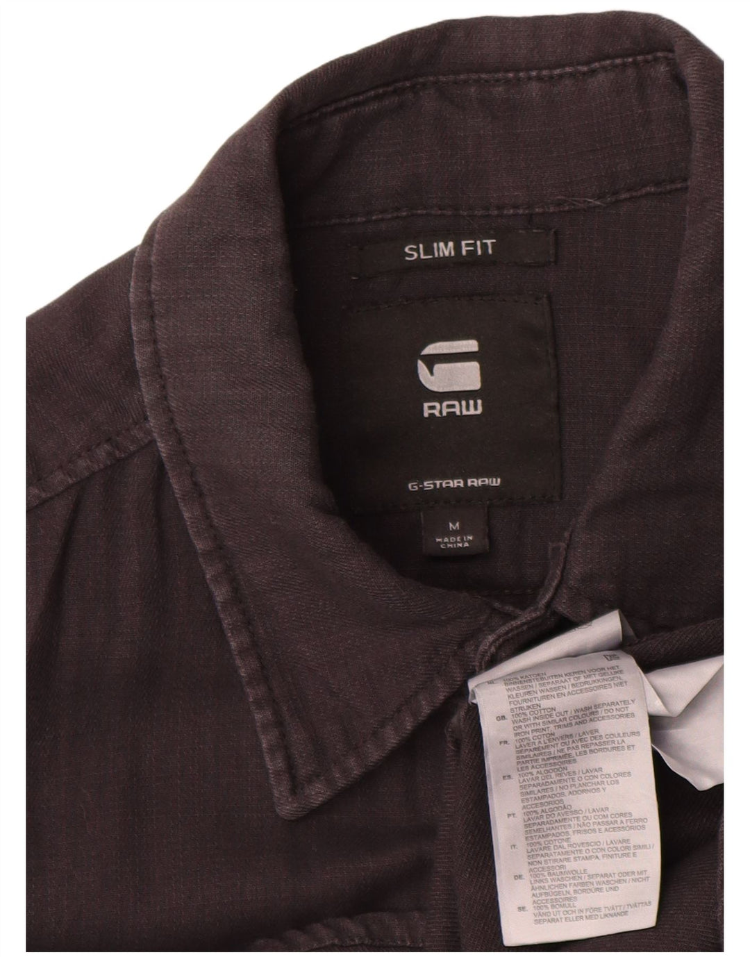 Koszula męska G-Star Slim Fit, średnioszara, bawełniana