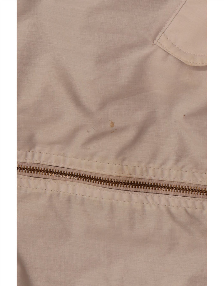 W rolach głównych męska, luźna, dwustronna kurtka z kapturem UK 38, średnia beżowa bawełna