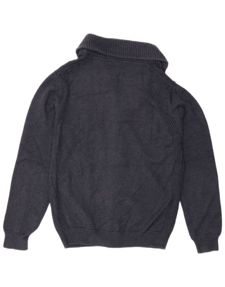 Męski sweter rozpinany Massimo Dutti, średni granatowy, bawełniany