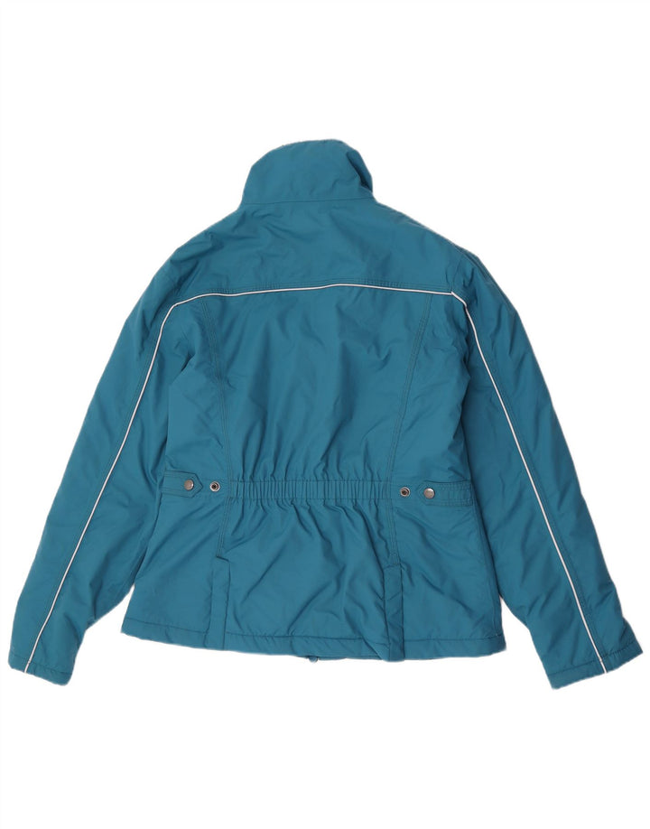 Damska kurtka wiatrówka Vintage UK 14 Średni niebieski nylon