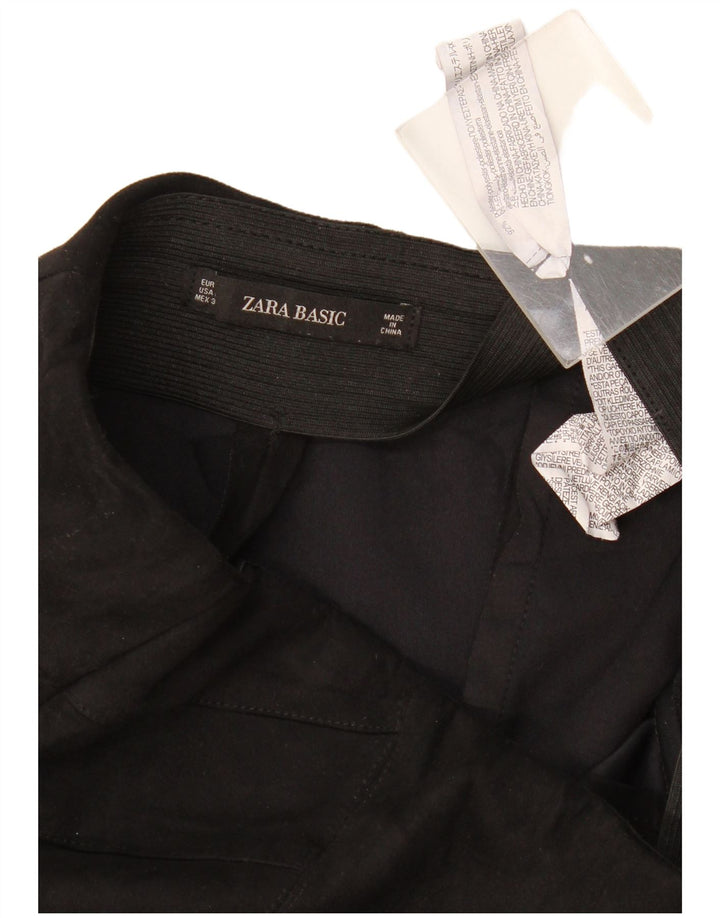 Damskie spodnie typu slim casual Zara, duże, W32 L26, czarny poliester