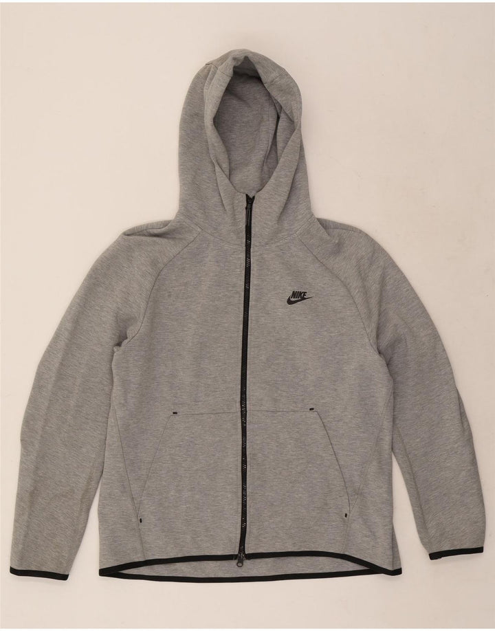 Męski sweter z kapturem i zamkiem błyskawicznym Nike, duży, szary, bawełniany
