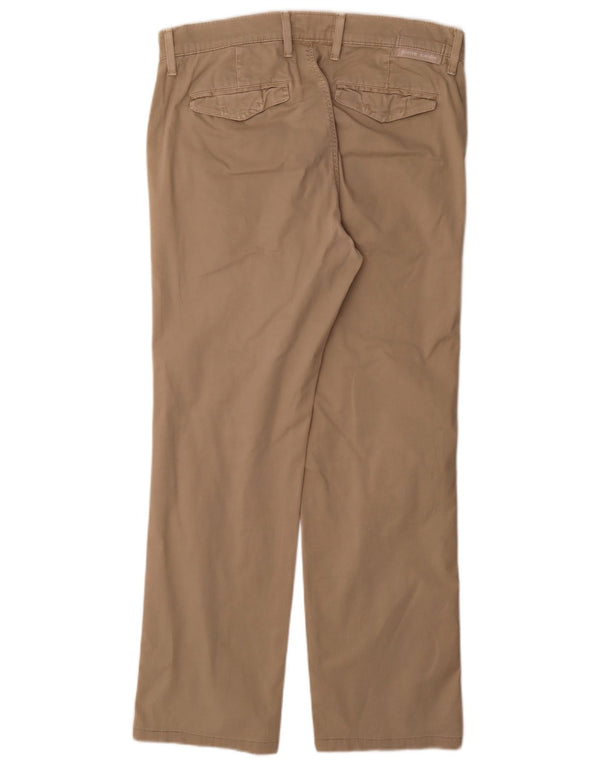 Męskie proste spodnie chino Pierre Cardin W35 L32 beżowa bawełna
