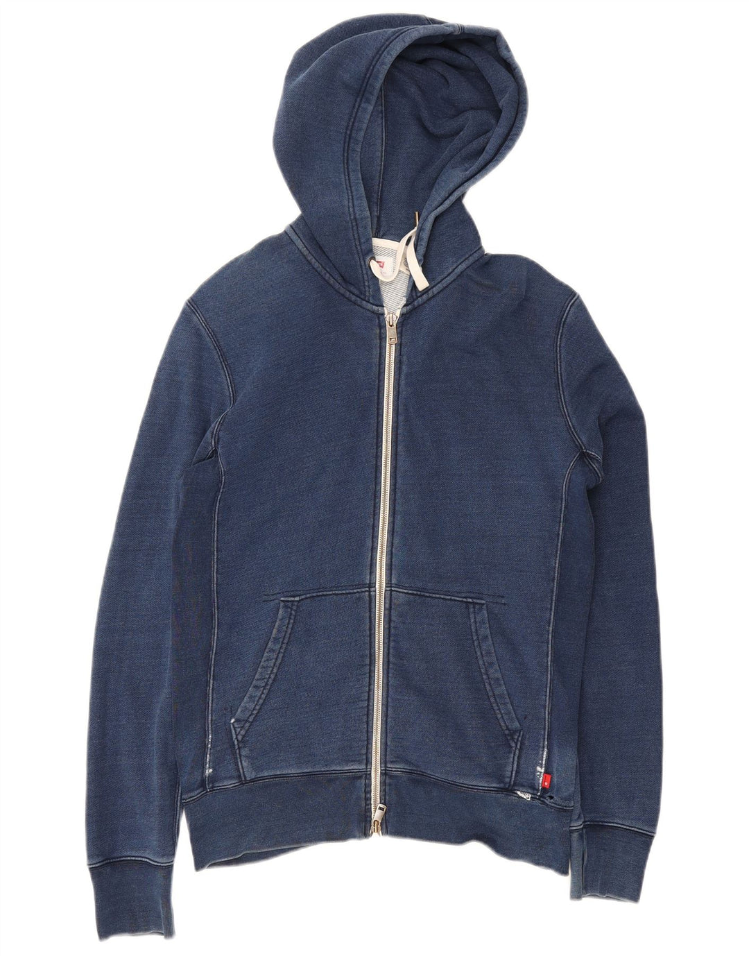 Męski sweter z kapturem i zamkiem błyskawicznym Levi's, mały, niebieski, bawełniany