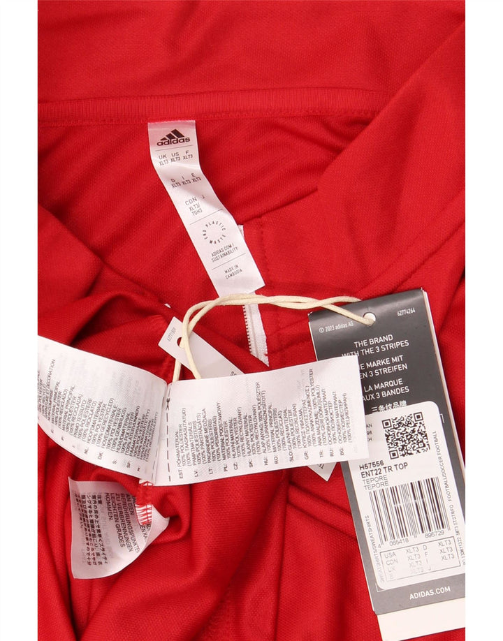 Adidas Męskie Aeroready Zip Neck Sweter Dresowy Top XL Czerwony Poliester