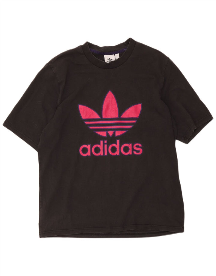 Męska koszulka z grafiką Adidas, średnia, czarna bawełna