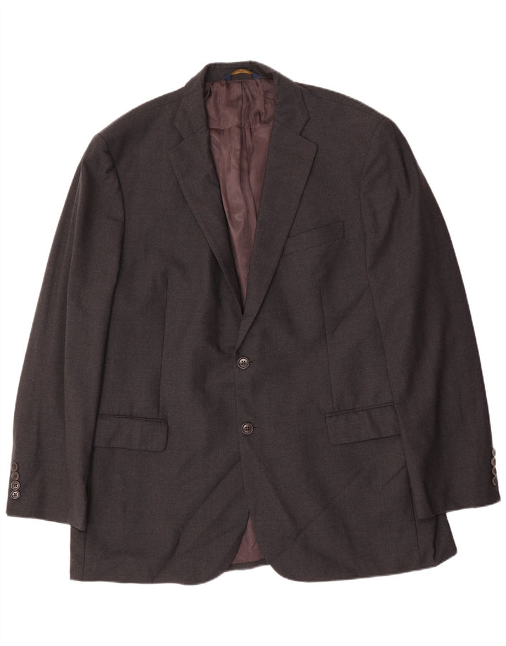 Męska marynarka Brooks Brothers z długim rękawem, zapinana na 2 guziki, UK 46 3XL, szara wełna