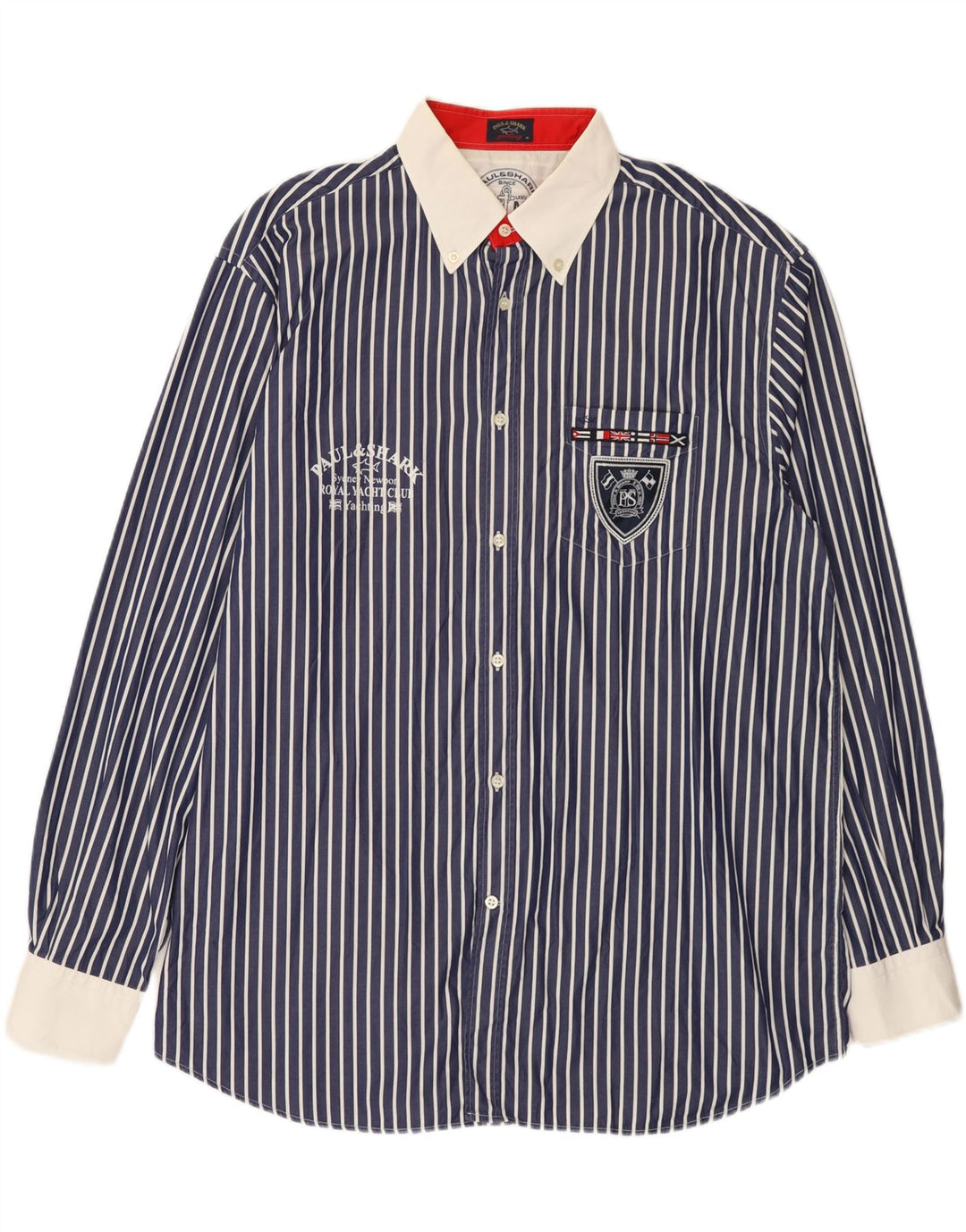 Męska koszula graficzna Paul & Shark, rozmiar 46, 2XL, granatowa w paski