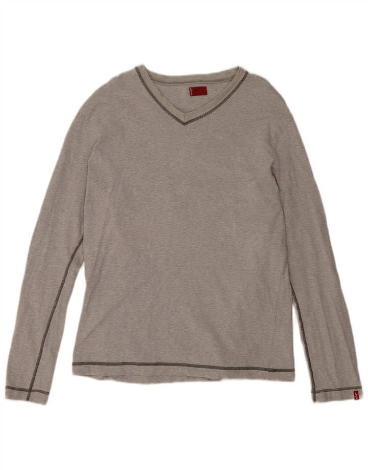 Męski top Levi's z długim rękawem, duży, szary, bawełniany