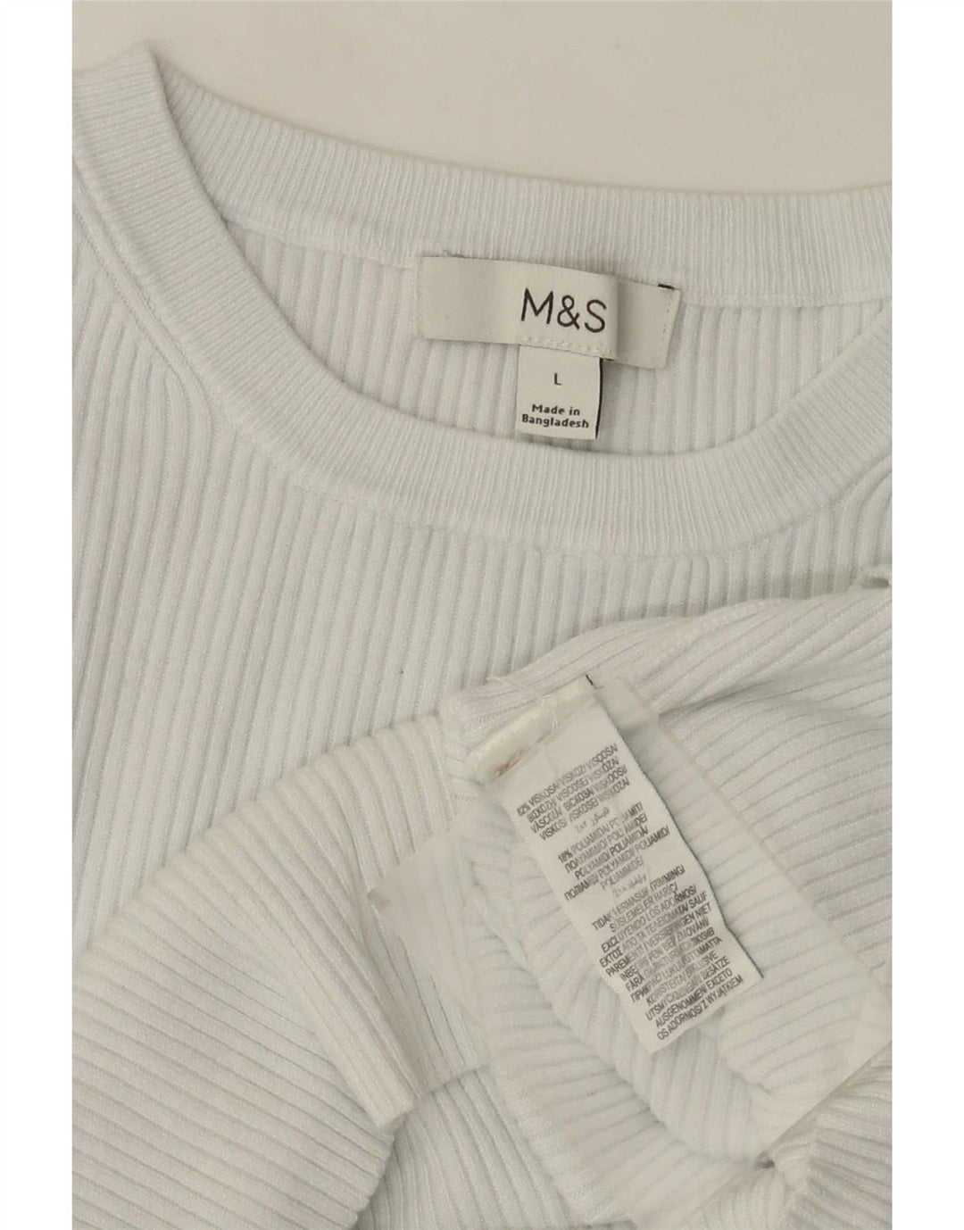 T-shirt damski Marks & Spencer Top UK 14 Large, biała wiskoza