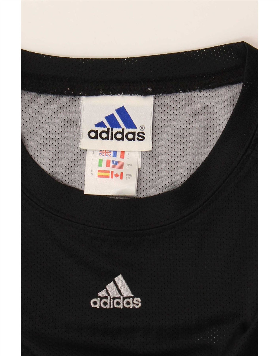 Adidas Męski T-shirt Top Mały Czarny Poliester