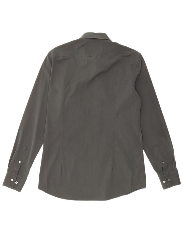 Męska koszula slim fit HUGO BOSS, rozmiar 40, średnia, zielona bawełna