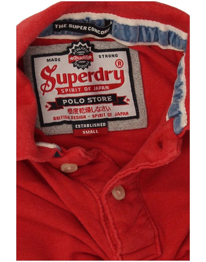 Męska koszulka polo do rugby Superdry z grafiką, mała, czerwona, bawełniana