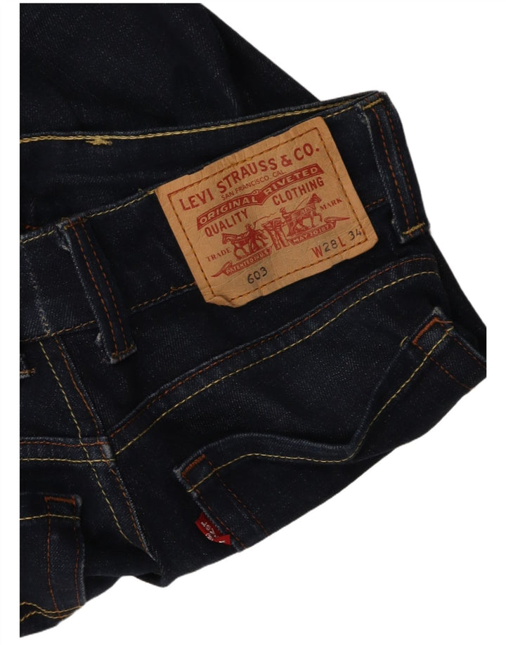 LEVI'S Womens 603 Slim Jeans W28 L34 Navy Blue