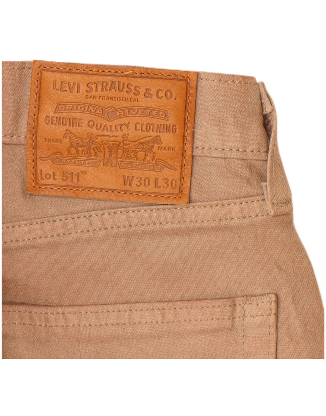 Męskie jeansy Levi's 511 Slim W30 L30 Beżowa bawełna