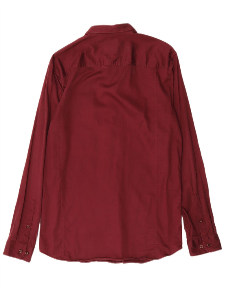 Koszula męska Jack & Jones, rozmiar 40, średnia, bordowa bawełna