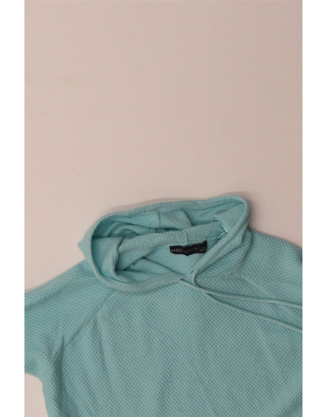 MARKS & SPENCER Damski sweter z kapturem, UK 10, mały, niebieski, poliester