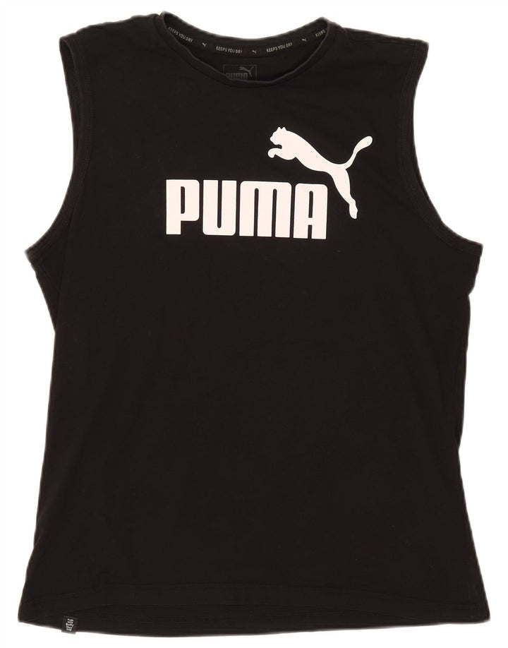 Męska kamizelka z grafiką Puma, duża, czarna, bawełniana