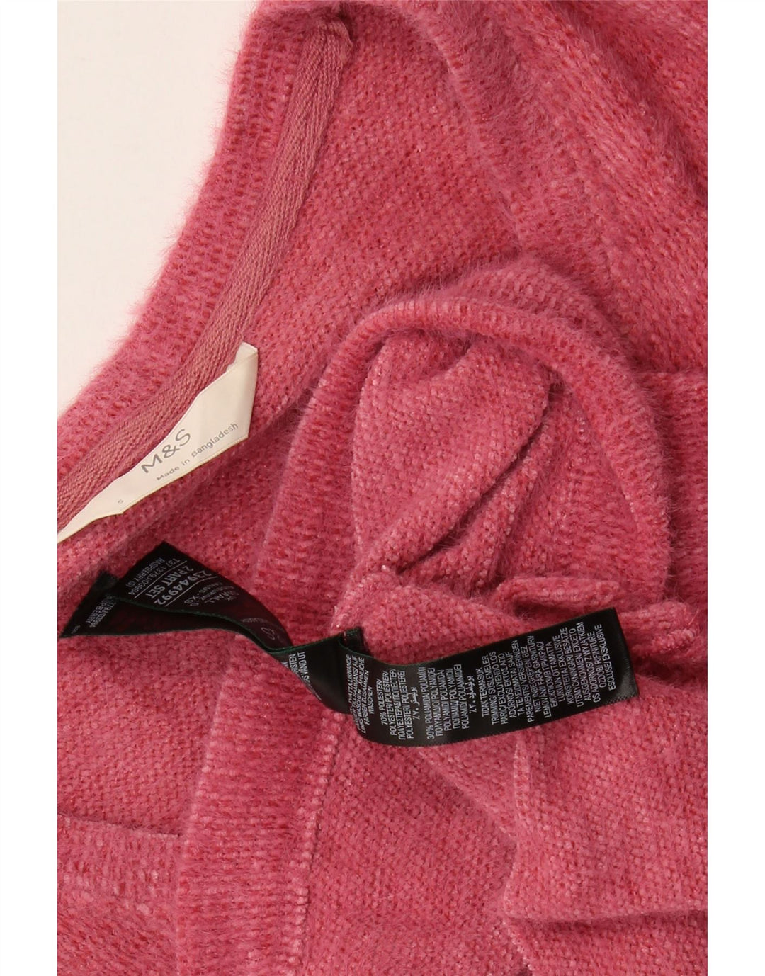 Marks & Spencer Damski sweter z dekoltem w kształcie litery V, UK 10, mały, różowy