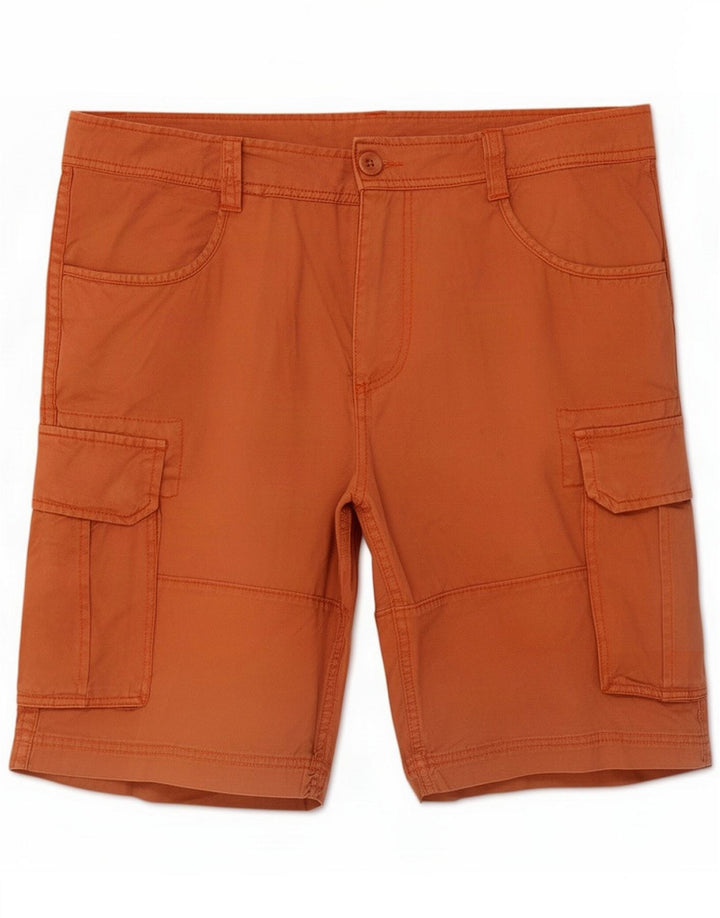Męskie spodenki cargo w stylu vintage, duże W34, pomarańczowe, bawełniane