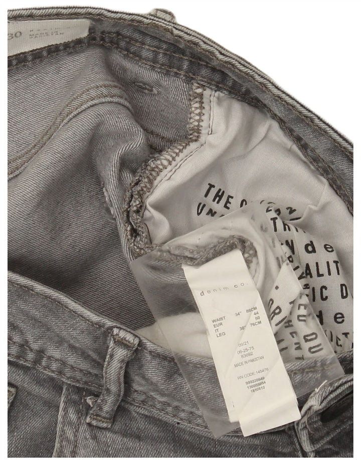 Męskie jeansy slim fit Denim & Co W34 L30 Szara bawełna