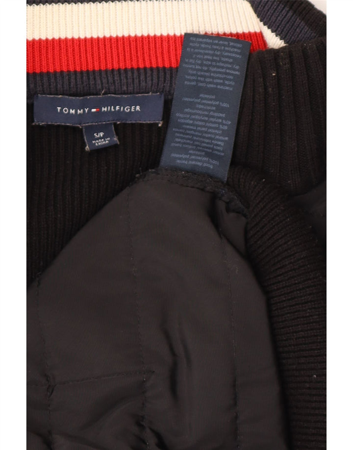 Damski sweter rozpinany TOMMY HILFIGER UK 10, mały, czarny poliester