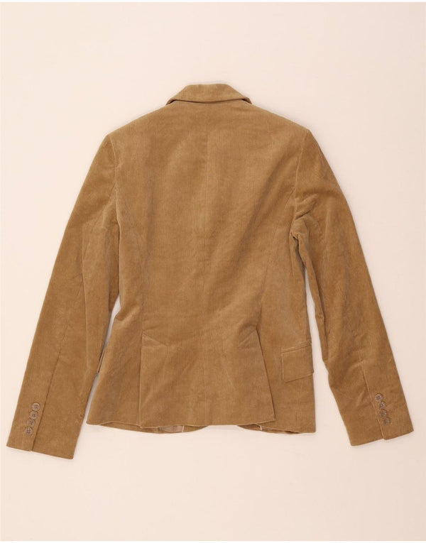 Damska marynarka ZARA zapinana na 2 guziki, sztruksowa marynarka EU 38, mała, brązowa, bawełniana