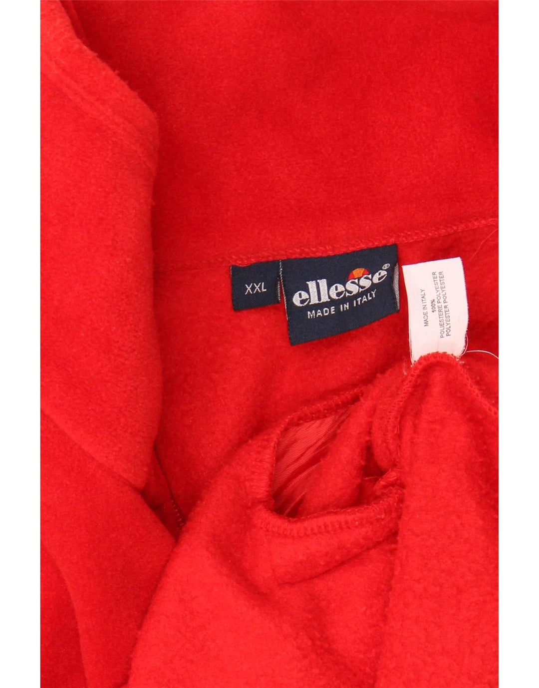 Męski sweter polarowy ELLESSE z zamkiem błyskawicznym 2XL, czerwony poliester