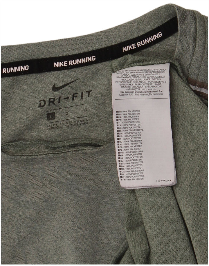 Męski T-shirt Nike Dri Fit, duży, zielony, poliester