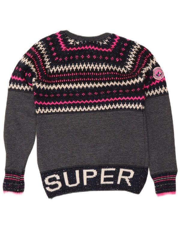 Damski sweter z okrągłym dekoltem SUPERDRY UK 6 XS Granatowy Fair Isle